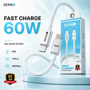 Cáp sạc nhanh Zenko Standard 60W - Type-C to Type-C
