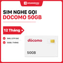 Sim nghe gọi Docomo 50GB I 12 Tháng (05/2027)