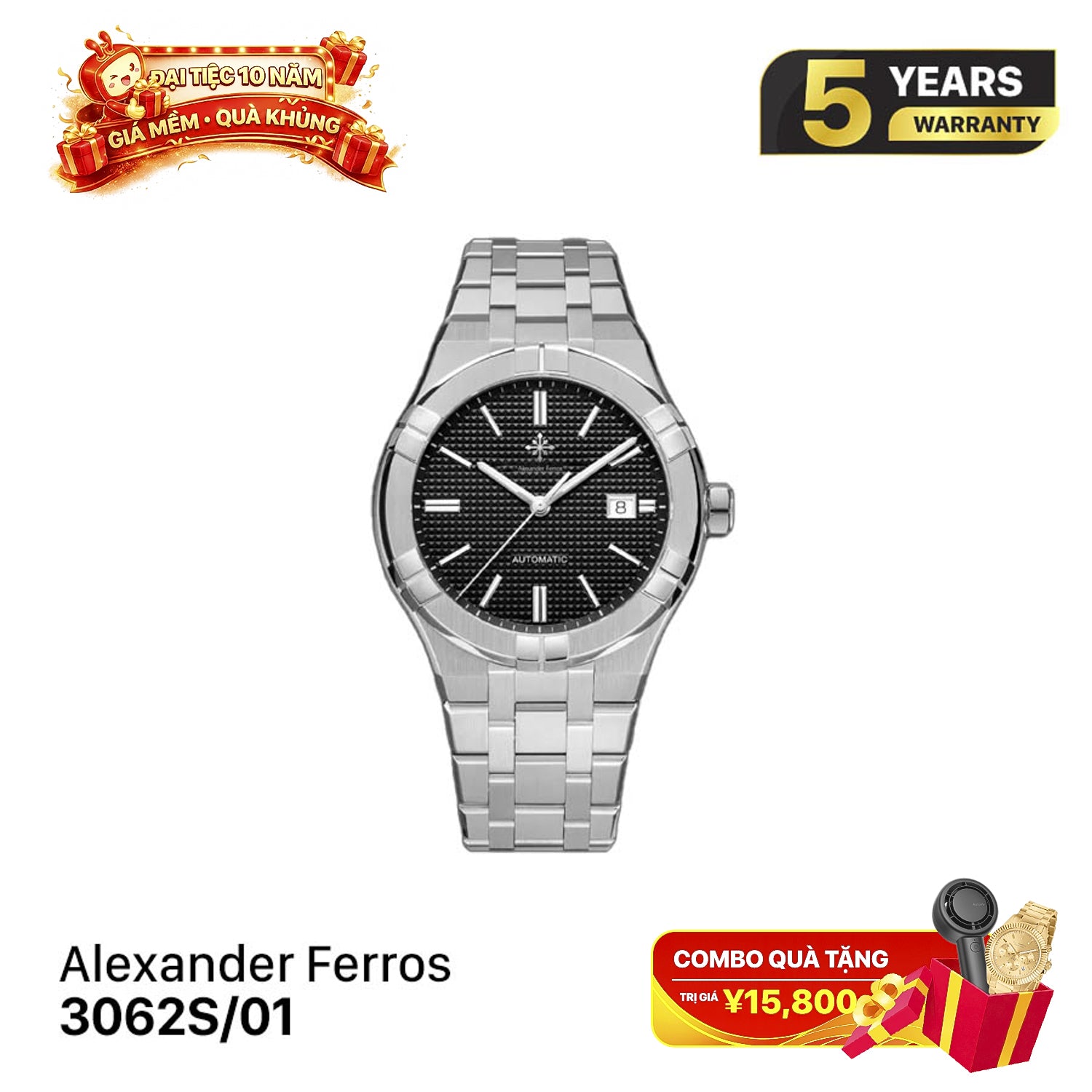 Đồng hồ cơ nam Alexander Ferros 3062