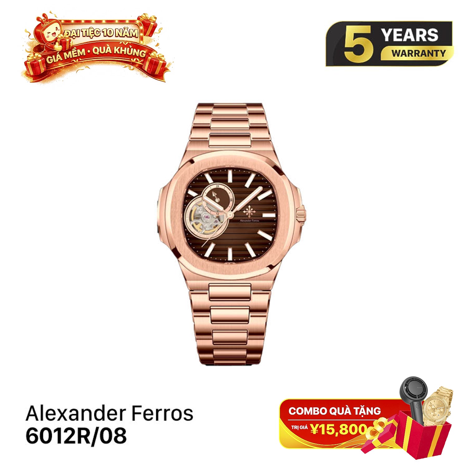 Đồng hồ cơ nam Alexander Ferros 6012