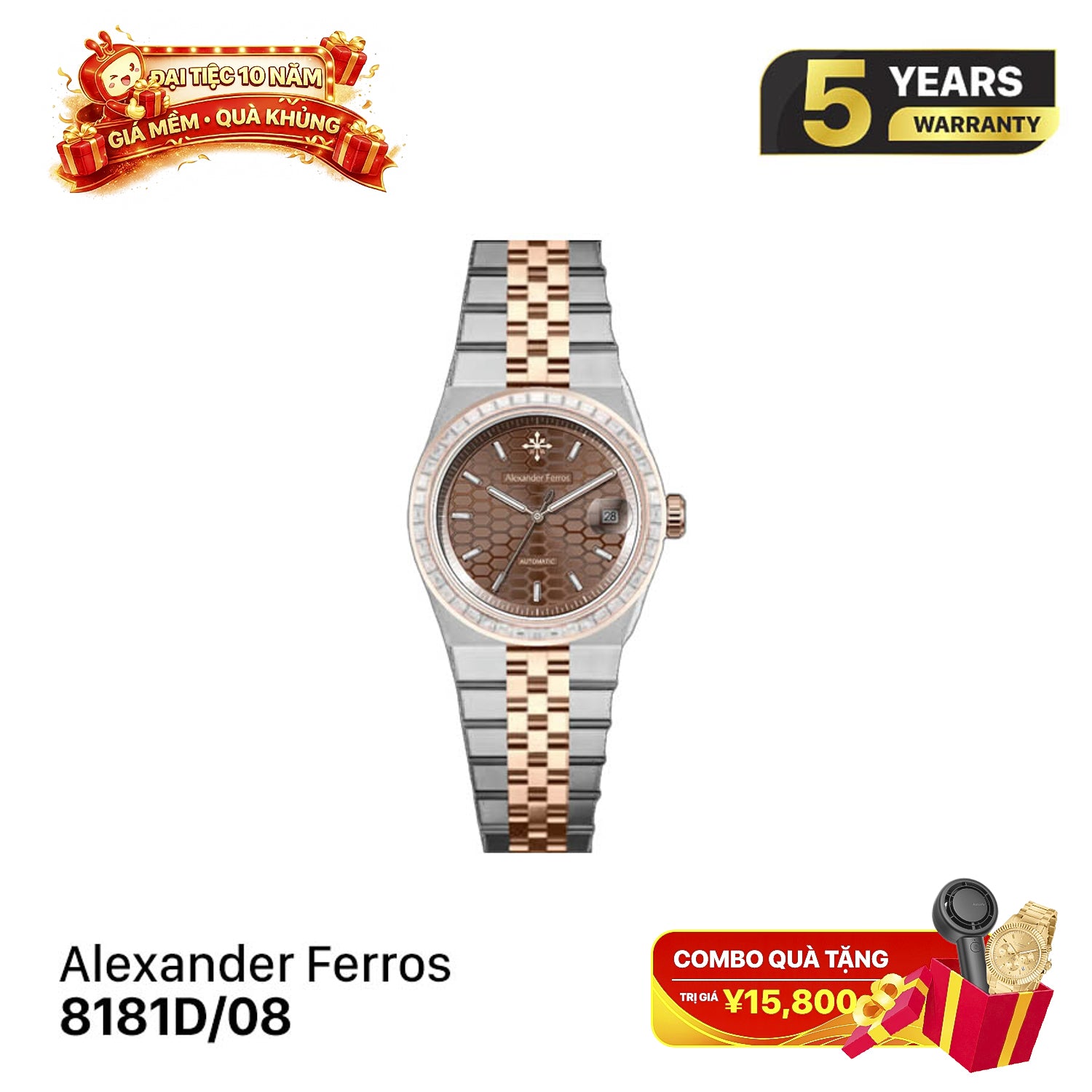 Đồng hồ cơ nam Alexander Ferros 8181