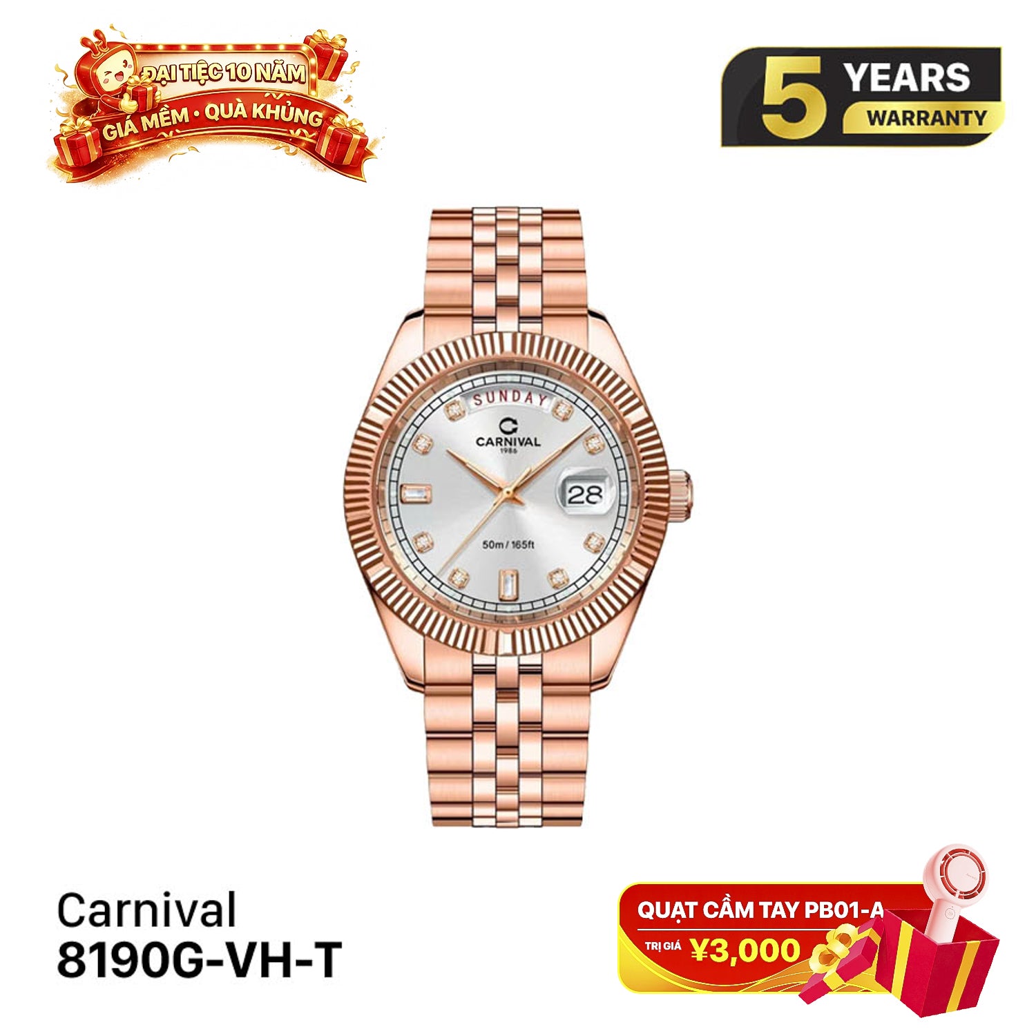 Đồng hồ pin Carnival 8190G