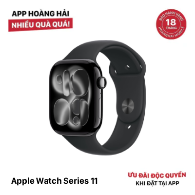 Apple Watch Series 11 GPS 42mm Original Jet Black Aluminum Case / Black Sport Band 