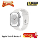 Apple Watch Series 8 41mm 4G + GPS Silver Aluminum Case with White Sport Band 98% pin 100%