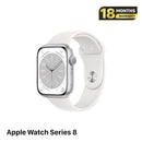 Apple Watch Series 8 41mm 4G + GPS Silver Aluminum Case with White Sport Band 98% pin 100%