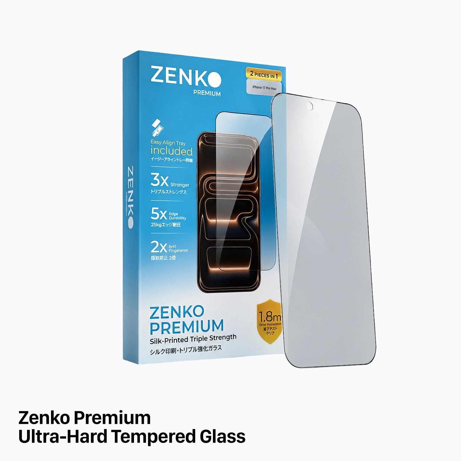 Kính cường lực siêu cứng Zenko Premium - 2 miếng