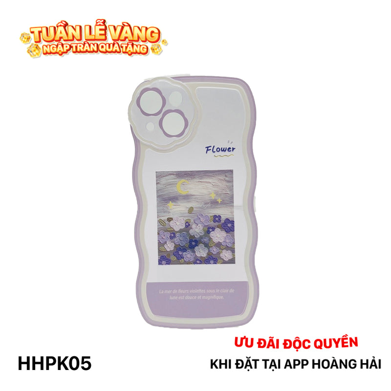 HHPK05 Wavy border with purple floral pattern 