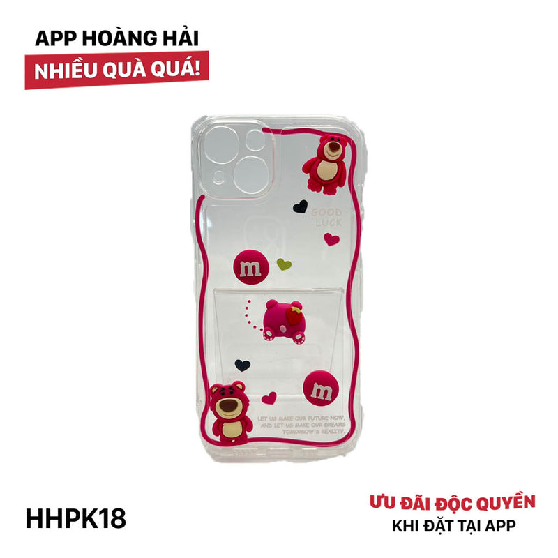 HHPK18 Wave-shaped case with 3D Strawberry Bear 