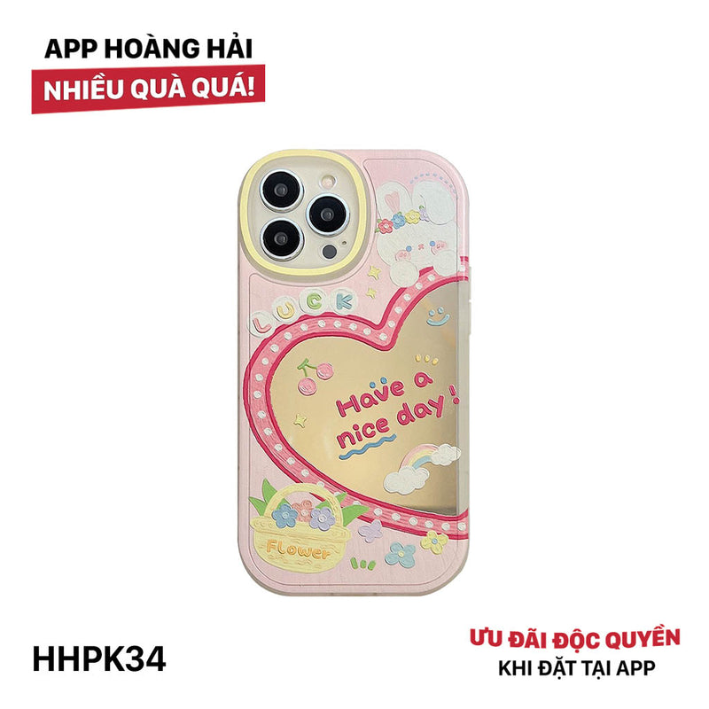 HHPK34 Mirror Cartoon Heart Case 