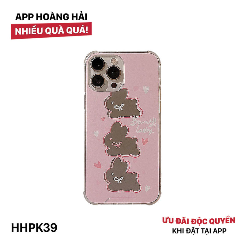 HHPK39 Pink Rabbit Mirror Case 