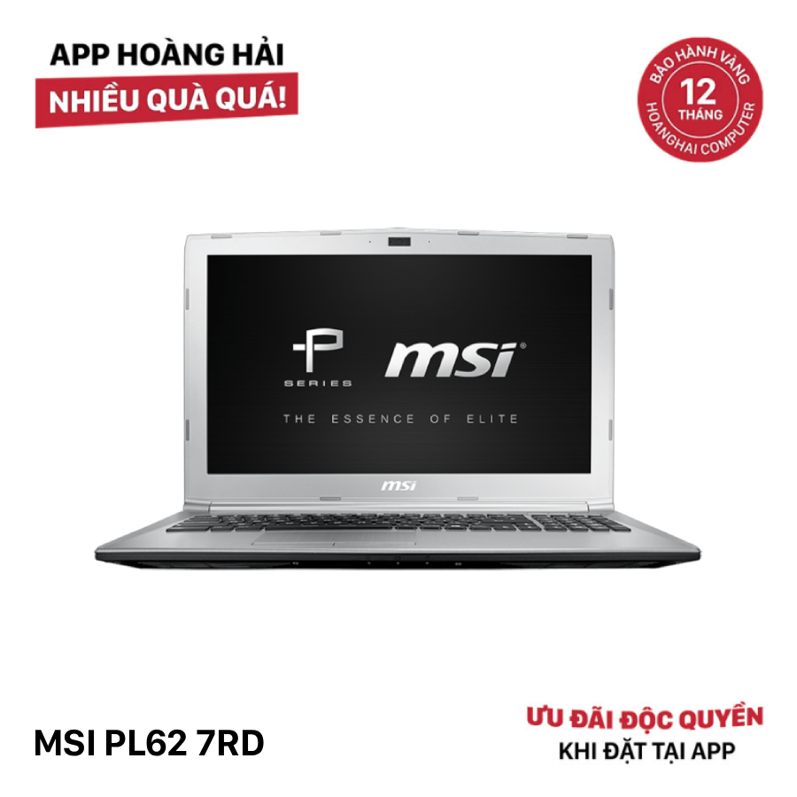 MSI PL62 7RD 15.6" I7 - 7500U/ RAM 8GB/ SSD 512GB VGA GTX 1050 BPTN Like new (no camera) 