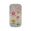 HHPK47 Wave-edged phone case with embossed charm 