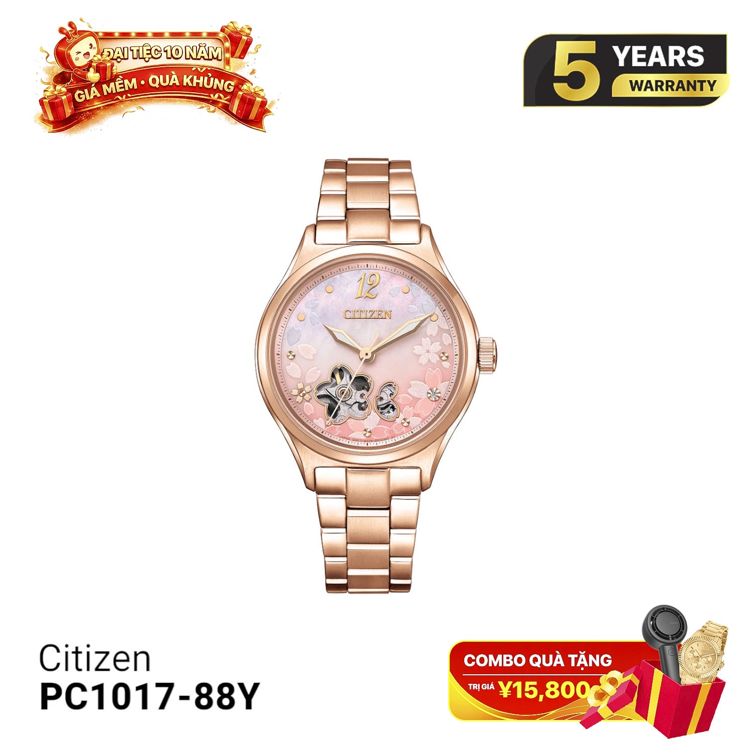 Đồng hồ cơ nữ Citizen PC1017-88Y