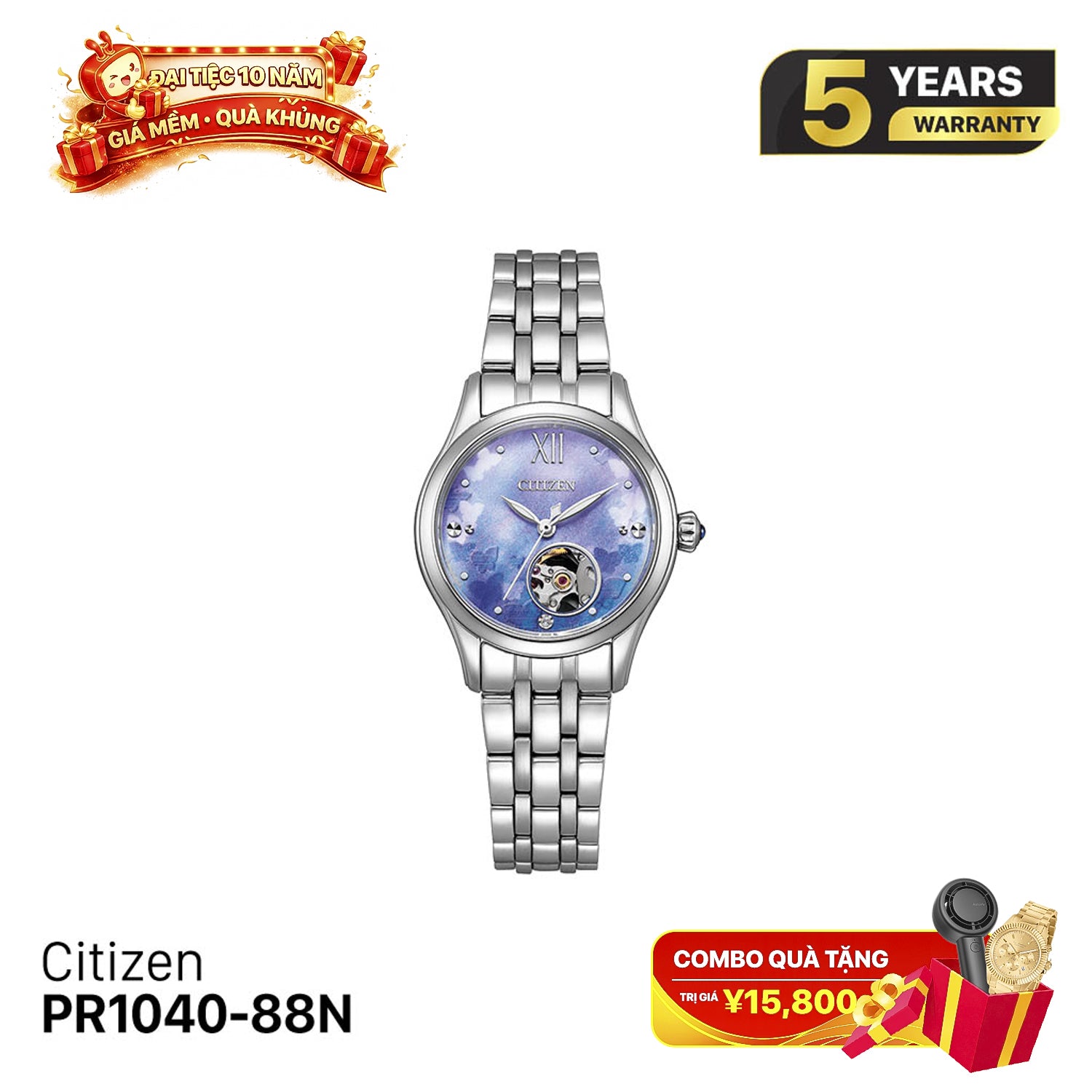Đồng hồ cơ nữ Citizen PR1040-88N - Nhận Order