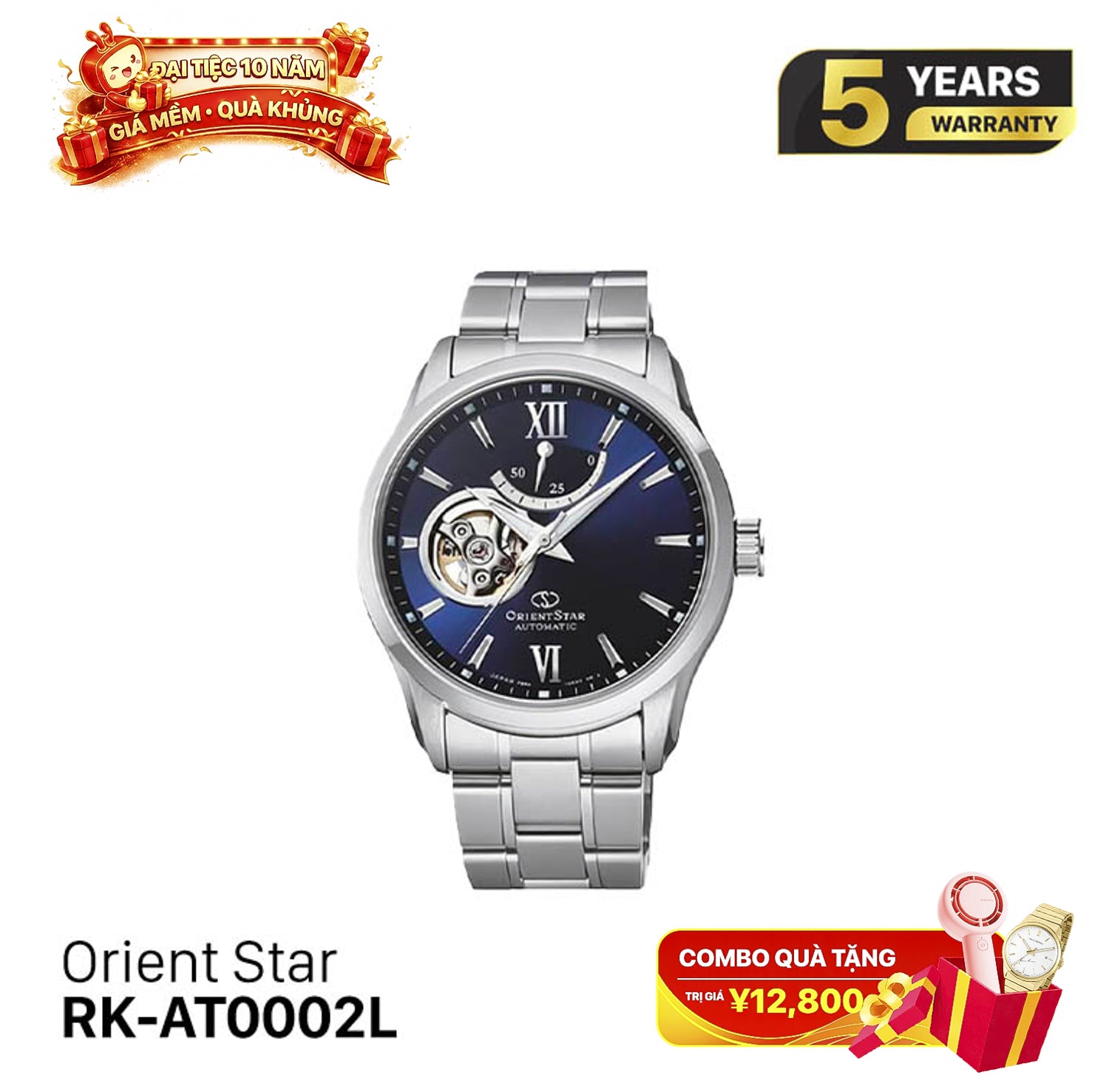 Đồng hồ cơ Orient Star Open Heart RK-AT0002L (Bản nội địa)