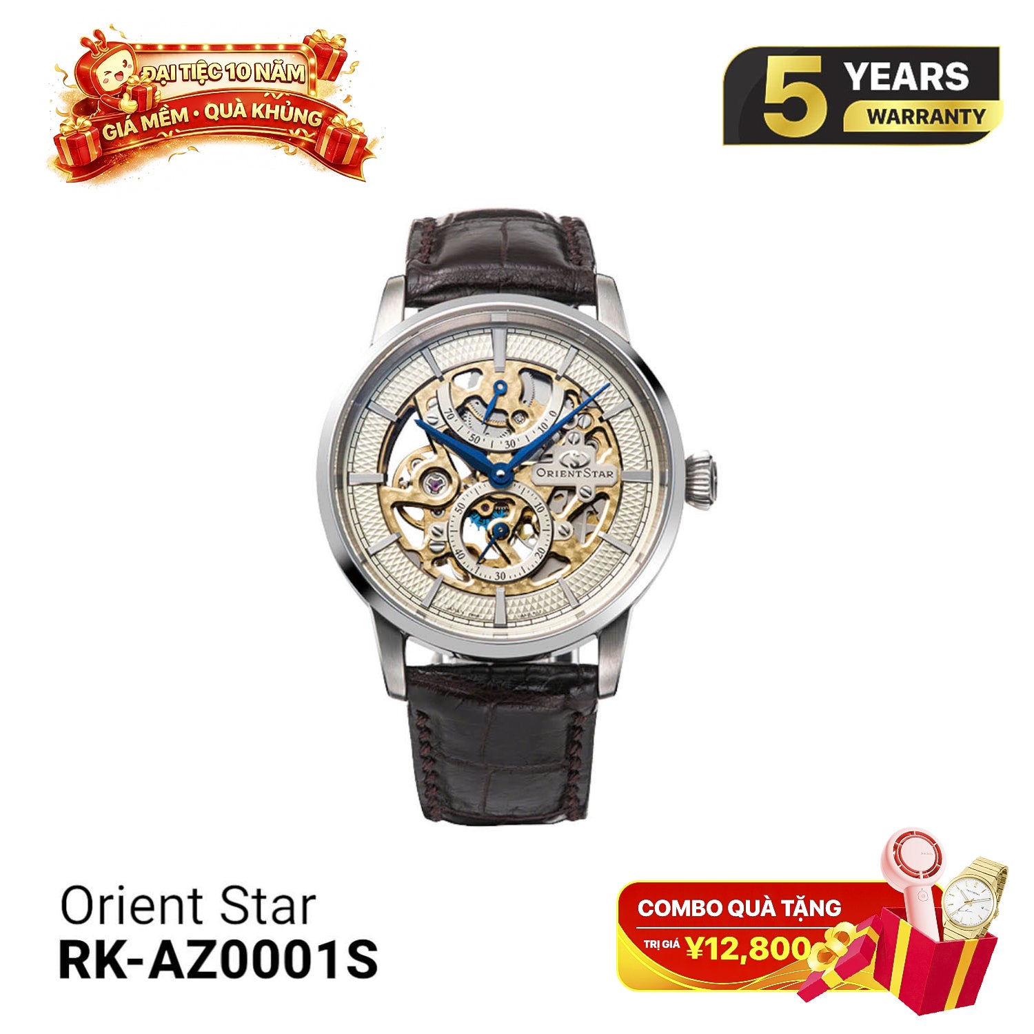 Đồng hồ cơ Orient Star F8 Skeleton Hand Winding RK-AZ0001S - (Bản nội địa)  - Nhận Order