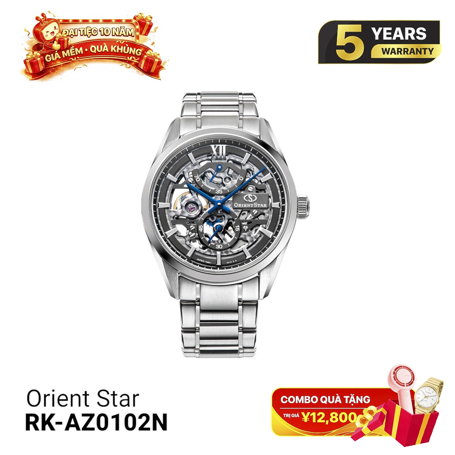 Đồng hồ cơ Orient Star F8 Skeleton Hand winding RK-AZ0102N - (Bản nội địa)  - Nhận Order