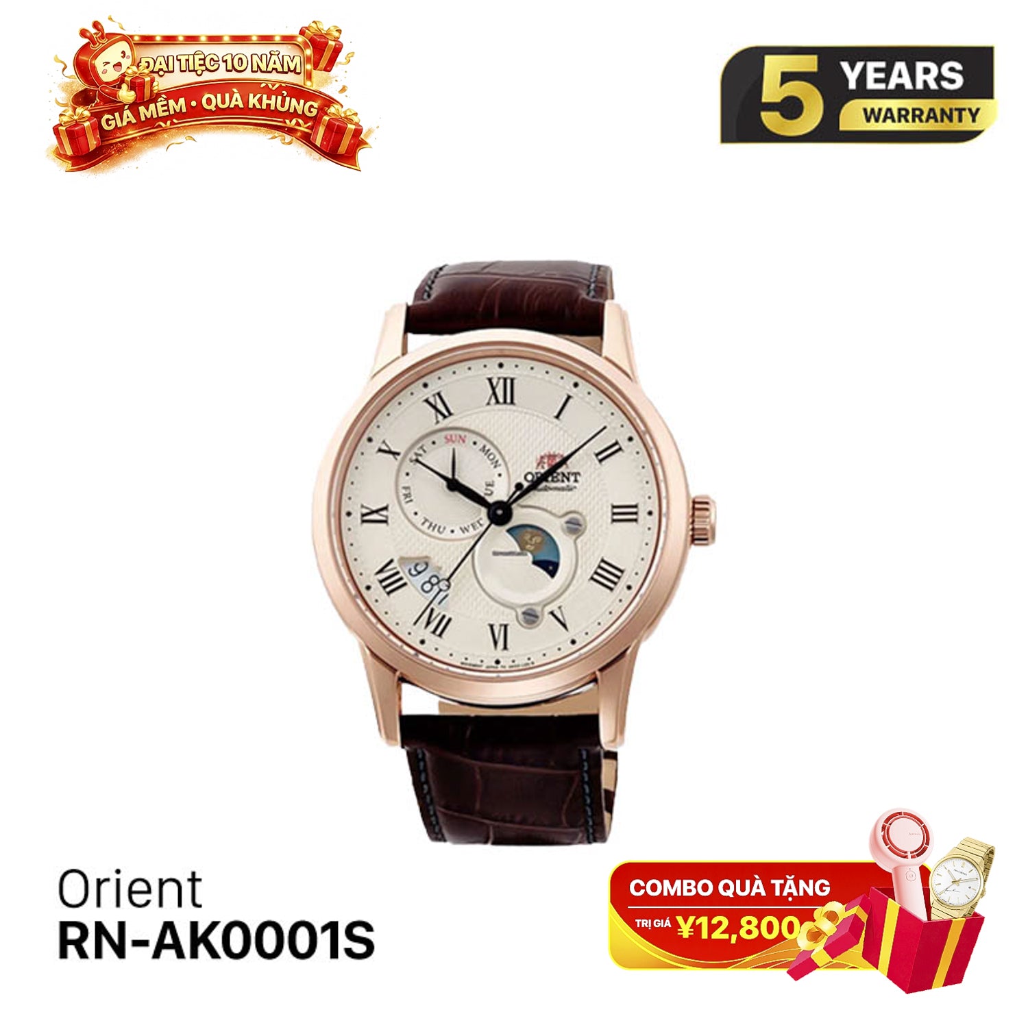 Đồng hồ cơ Orient Sun Moon Gen 3 RN-AK0001S