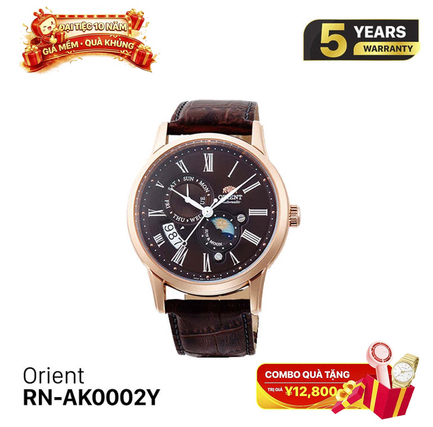 Đồng hồ cơ Orient Sun Moon Gen 3 RN-AK0002Y