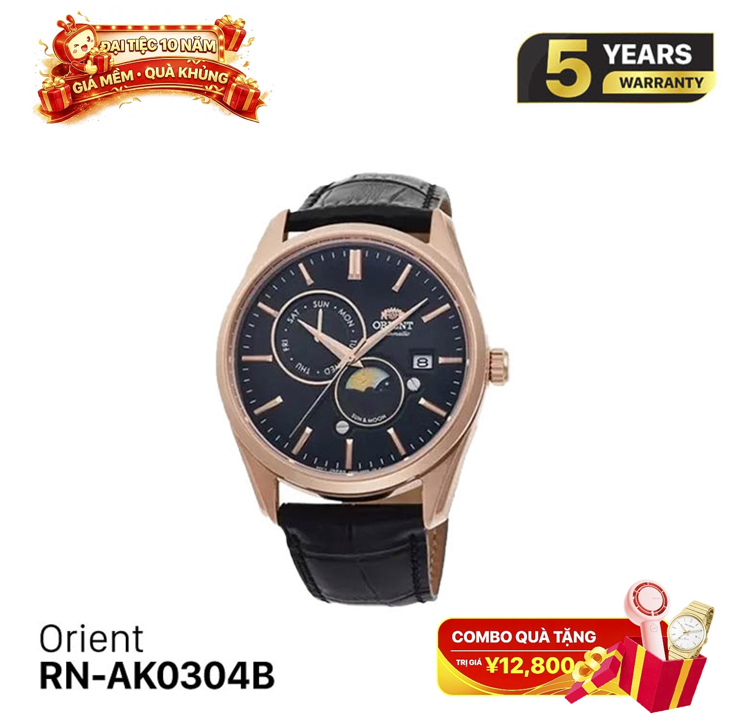 Đồng hồ cơ Orient Sun Moon Gen 5 RN-AK0304B