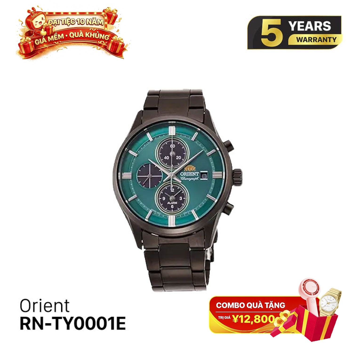 Đồng hồ năng lượng mặt trời Orient Chronograph RN-TY0001E