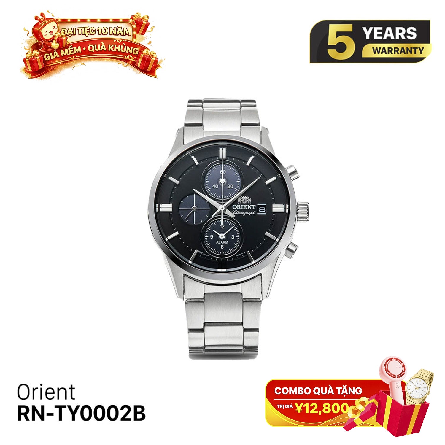 Đồng hồ năng lượng mặt trời Orient Chronograph RN-TY0002B - Nhận Order