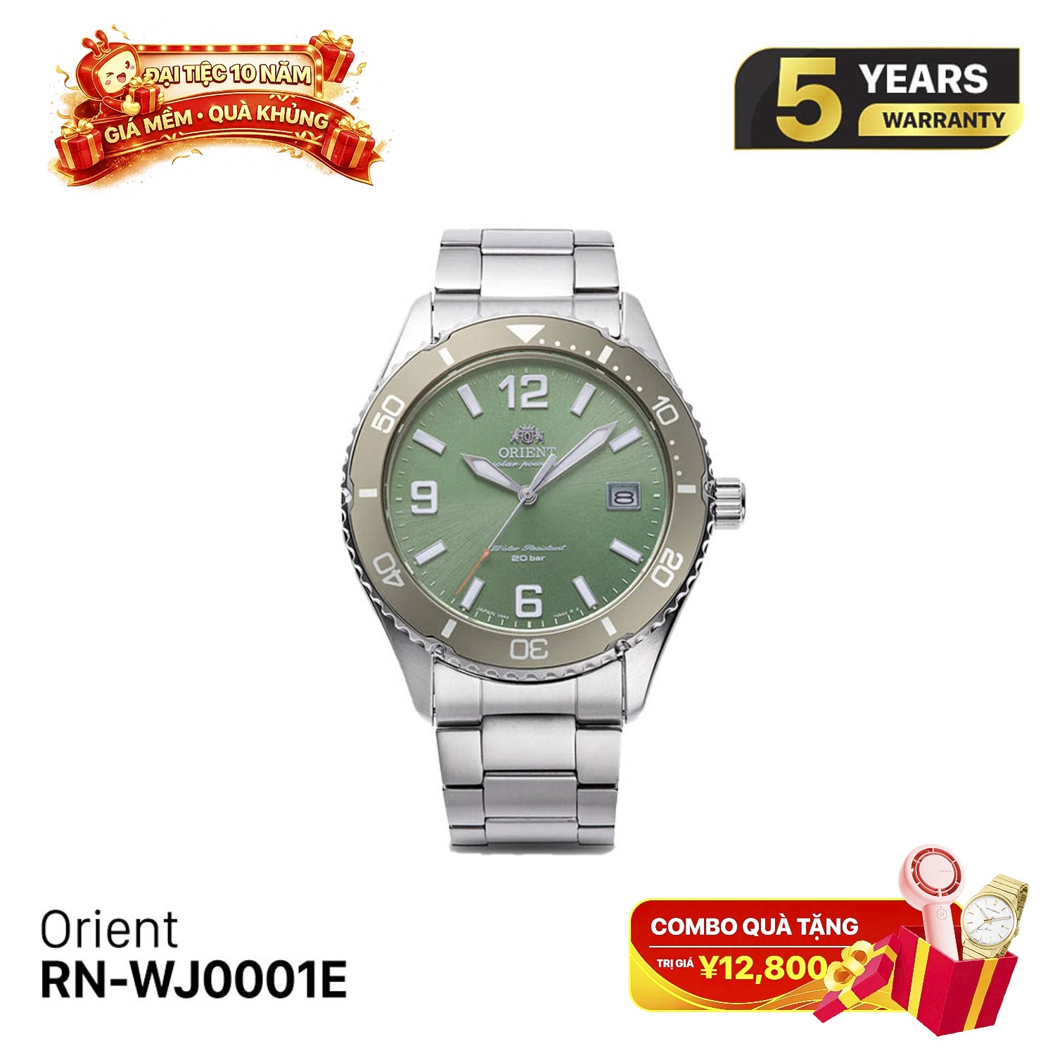Đồng hồ năng lượng mặt trời Orient Mako 40 RN-WJ0001E - Nhận Order