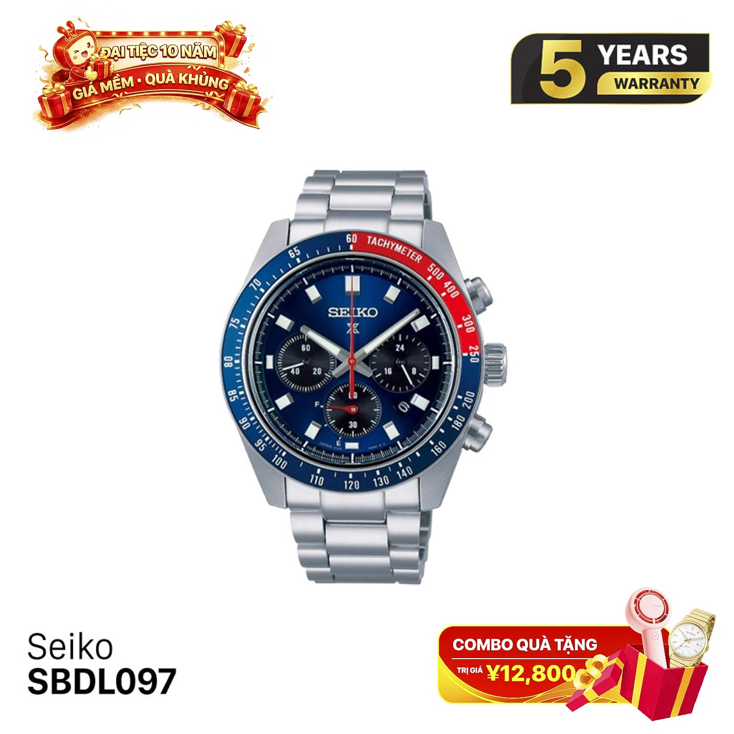 Đồng hồ năng lượng mặt trời Seiko Prospex Speedtimer SBDL097