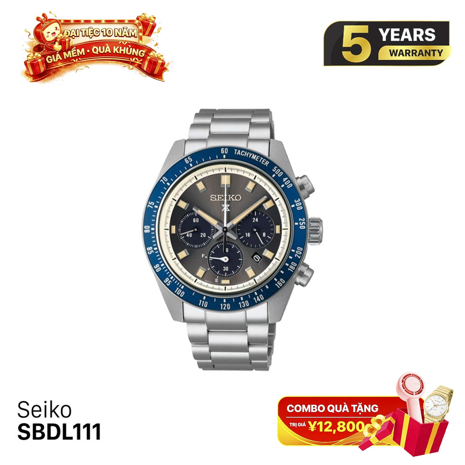 Đồng hồ năng lượng mặt trời Seiko Prospex Speedtimer SBDL111