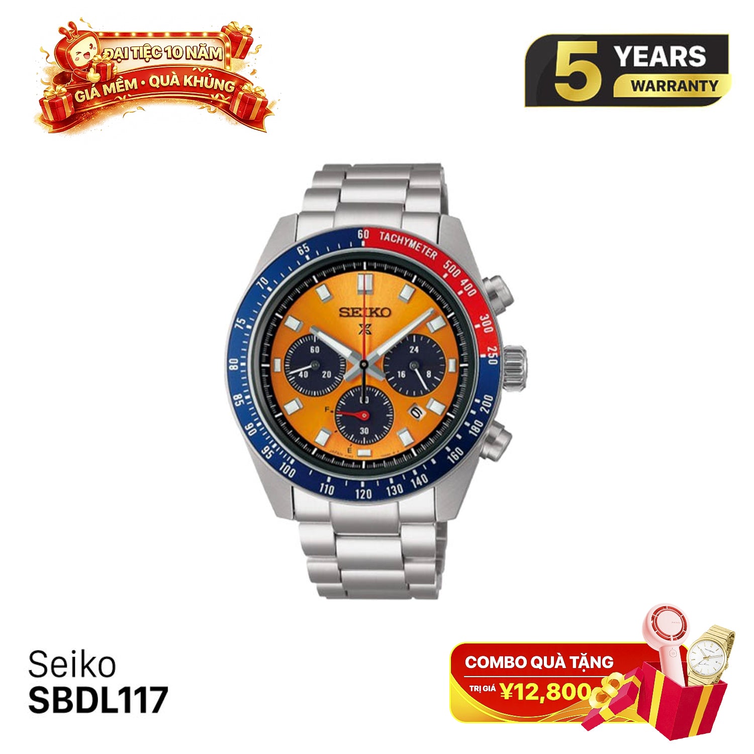 Đồng hồ năng lượng mặt trời Seiko Prospex Speedtimer SBDL117