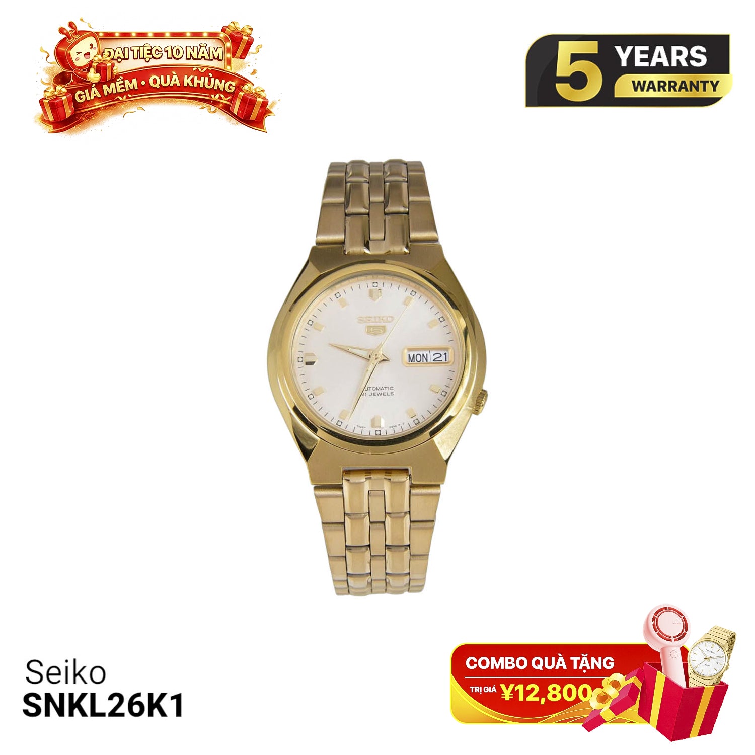 Đồng hồ năng lượng mặt trời Seiko 5 SNKL26K1