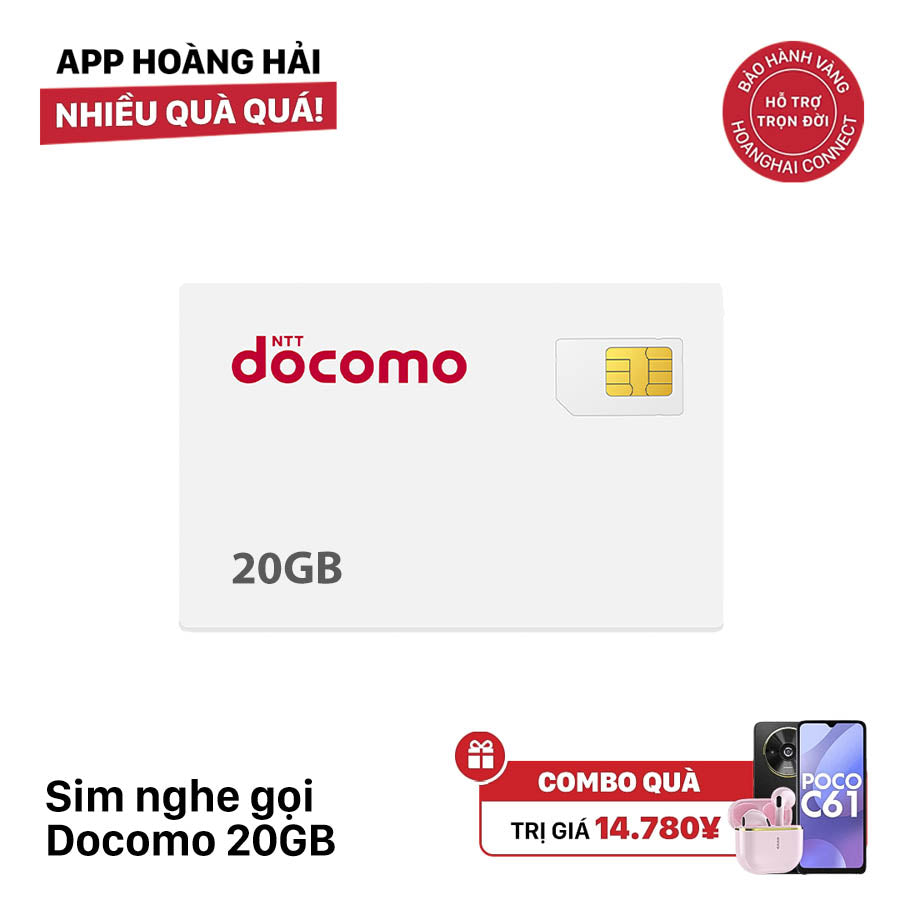 Docomo 20GB Calling Sim I 12 Months (11/2026) 