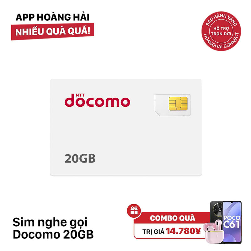 Docomo 20GB Calling Sim I 12 Months (11/2026) 