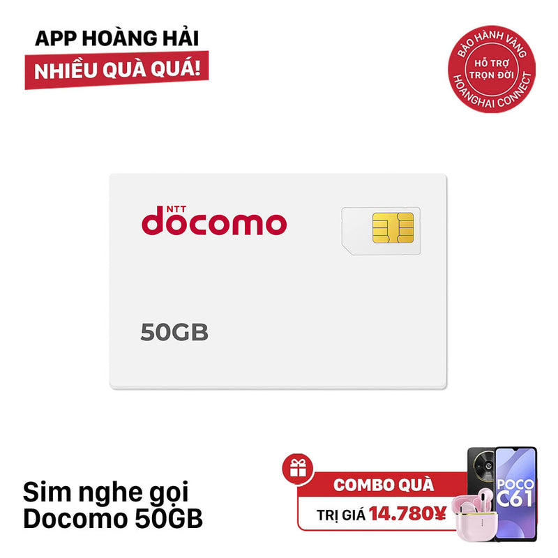 Docomo 50GB Calling Sim I 12 Months (11/2026) 