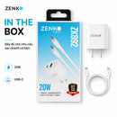 Bộ sạc cáp 20W Type-C to Type-C Zenko Standard - ZK892