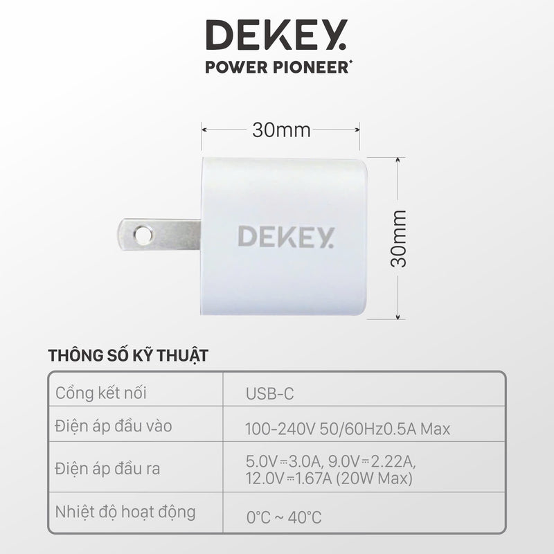 Dekey 20W cable charger 