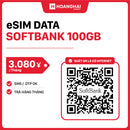eSim data softbank 100GB Cước 3.080¥