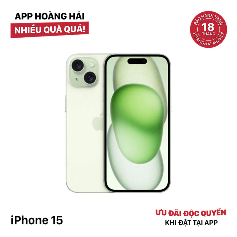 iPhone 15 128GB Green 98% battery 87% International from SB (No SB sim - scratched orange border) - HH1023 