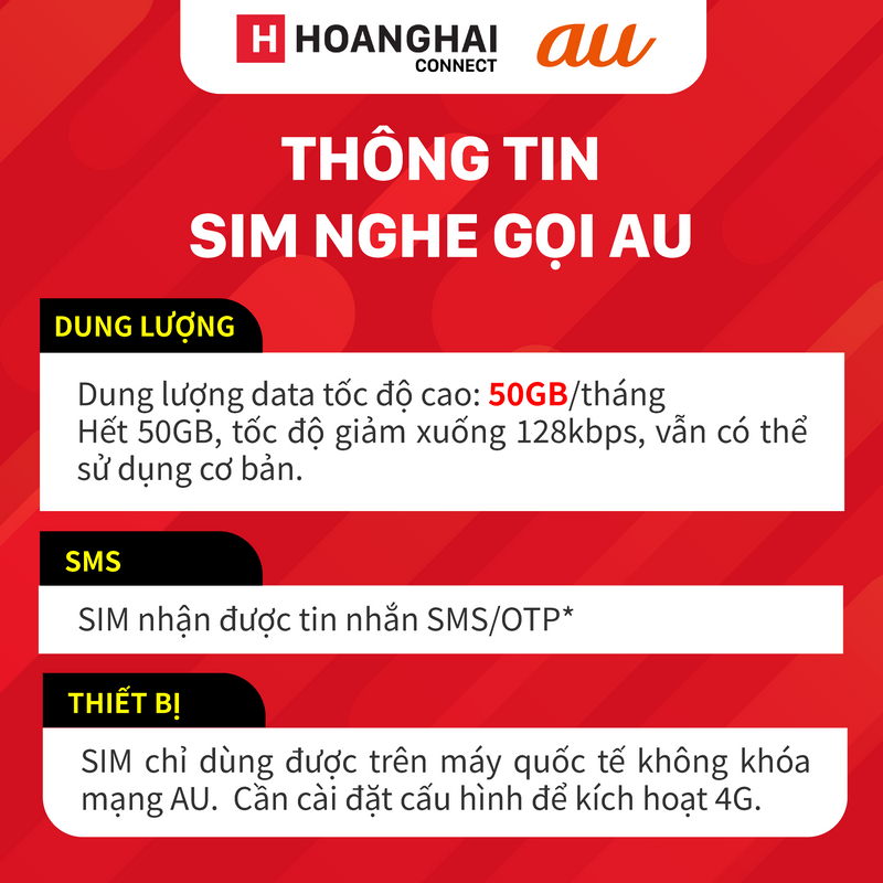 AU Unlimited Call Sim I Data 50GB Fee 3980¥ - Free wireless headset 