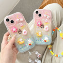 HHPK47 Wave-edged phone case with embossed charm 