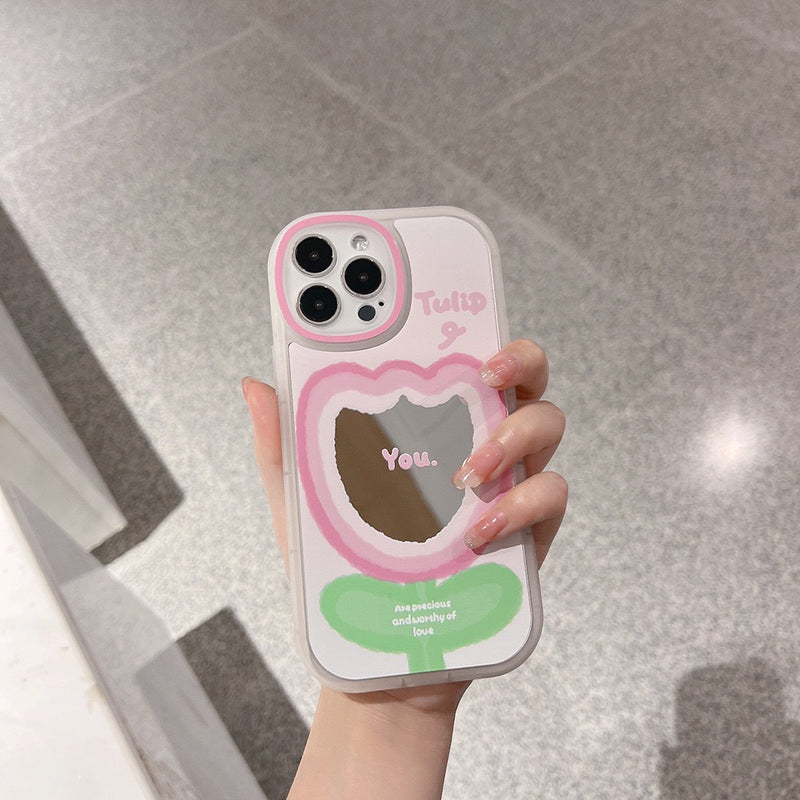 HHPK48 Mirrored Tulip Pattern Phone Case 