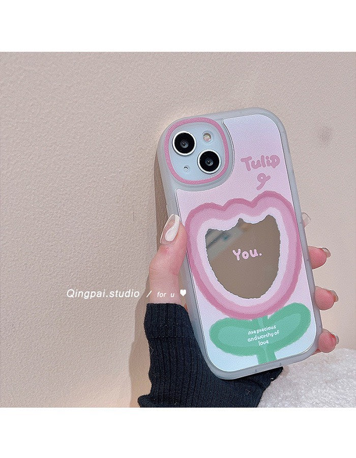 HHPK48 Mirrored Tulip Pattern Phone Case 