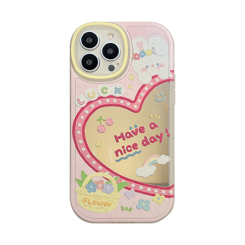 HHPK34 Mirror Cartoon Heart Case 