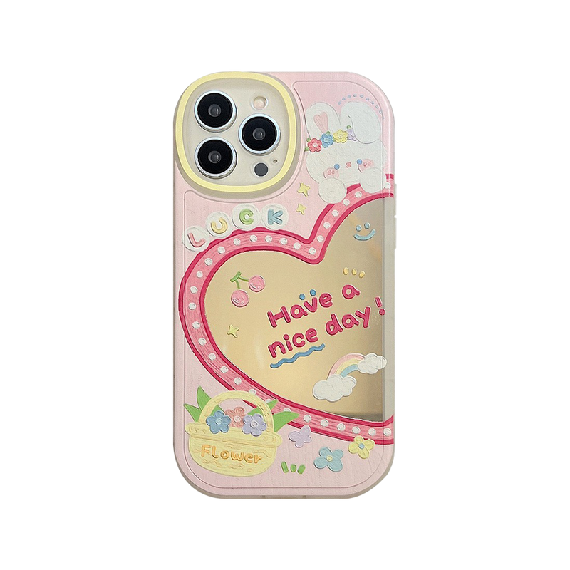 HHPK34 Mirror Cartoon Heart Case 