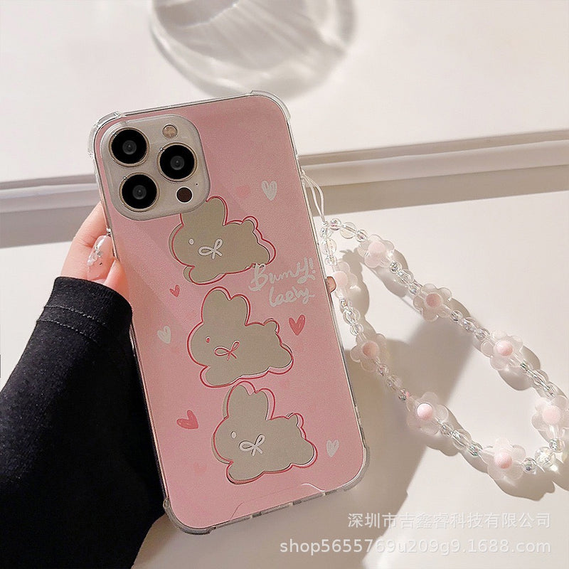 HHPK39 Pink Rabbit Mirror Case 