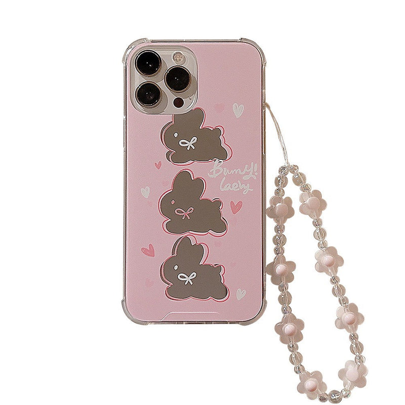 HHPK39 Pink Rabbit Mirror Case 