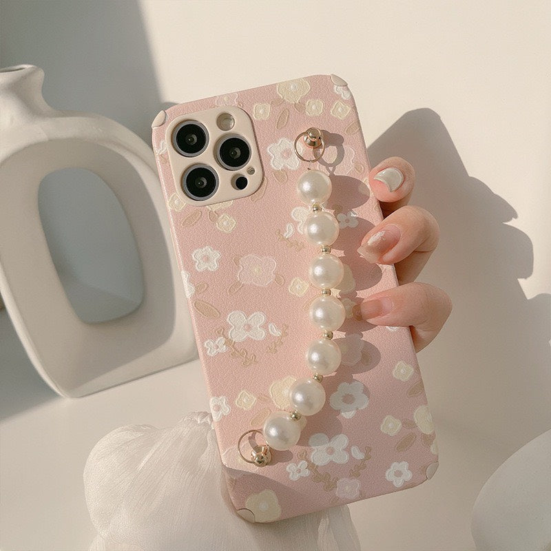 HHPK21 Pink floral case, belt 