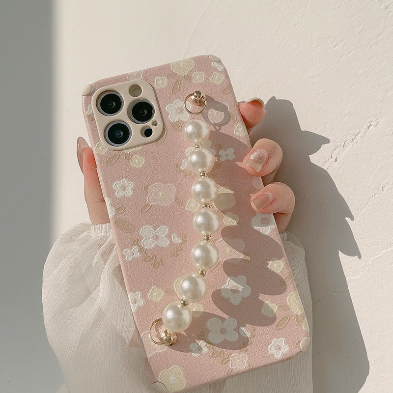 HHPK21 Pink floral case, belt 