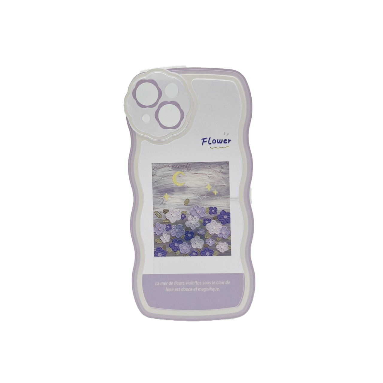 HHPK05 Wavy border with purple floral pattern 