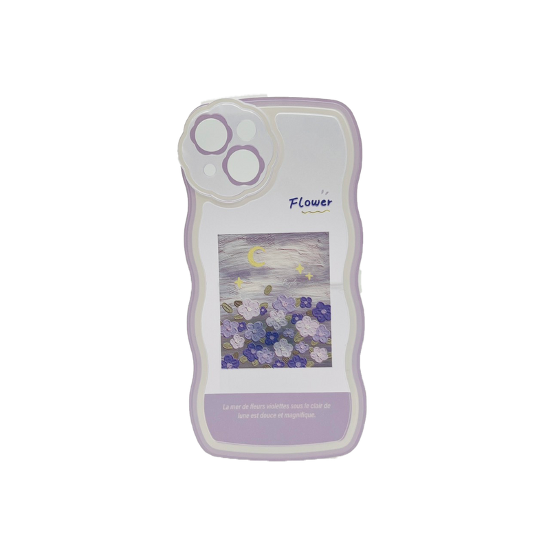 HHPK05 Wavy border with purple floral pattern 